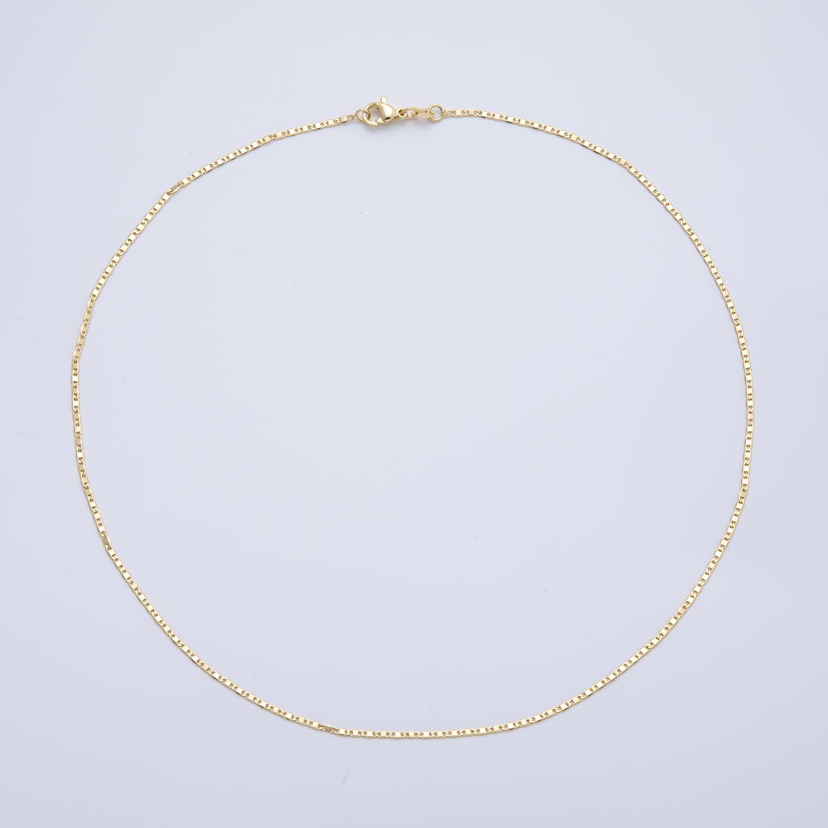 16K Gold Filled 4mm Minimalist Anchor Mariner Chain 18 Inch Necklace | WA-04385