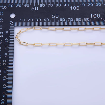 16K Gold Filled 4mm x 11mm Minimalist Paperclip Unfinished Chain by Yard | Roll-01574