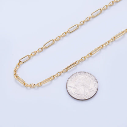 16K Gold Filled 4mm Paperclip Triple Cable Link Unfinished Chain by Yard | Roll-1583