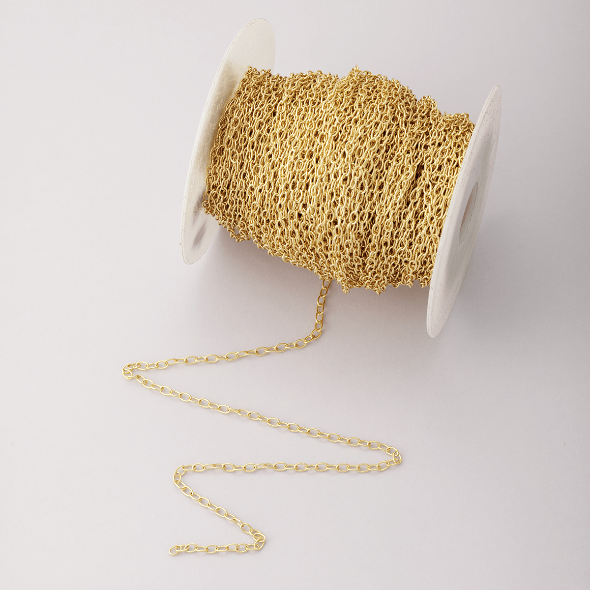 16K Gold Filled 4mm x 2.5mm Minimalist Cable Unfinished Chain by Yard | Roll-01852