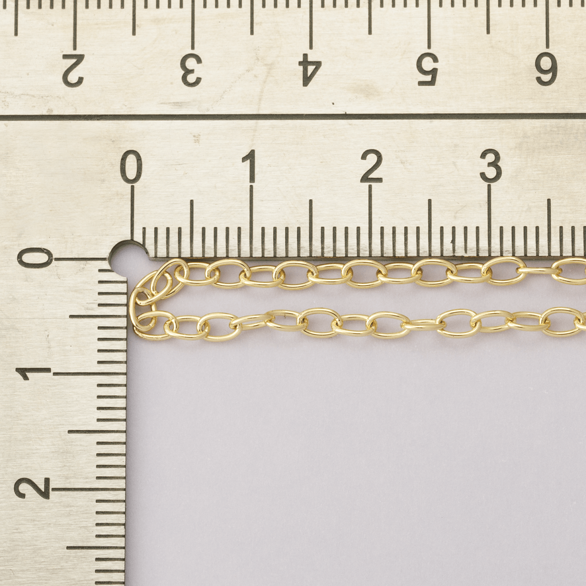 16K Gold Filled 4mm x 2.5mm Minimalist Cable Unfinished Chain by Yard | Roll-01852