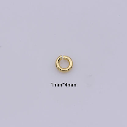 16K Gold Filled 4mmx1mm Jump Ring Findings Set | Z832