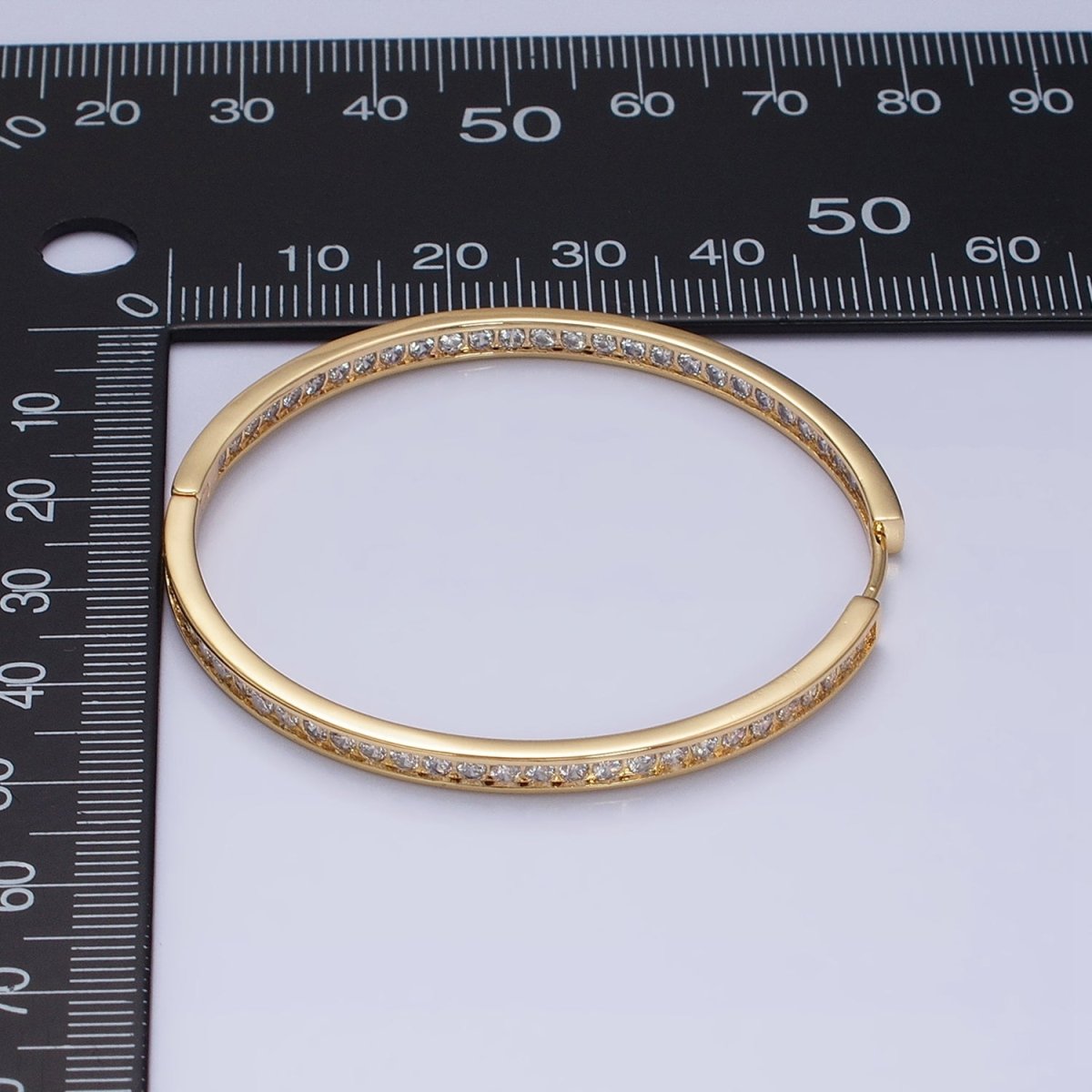 16K Gold Filled 50mm, 35mm, 30mm Clear CZ Micro Paved Front-Facing Endless Hoop Earrings in Gold &amp; Silver | AD826 AD827, AE029 - AE032
