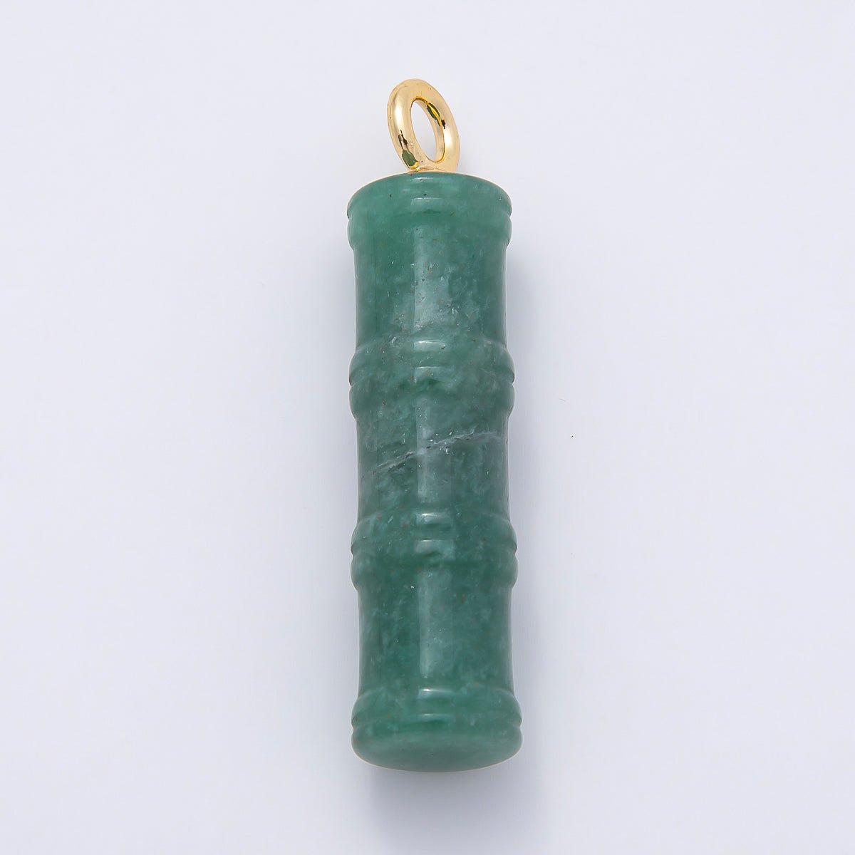 16K Gold Filled 50mm Lapis Lazuli, Aventurine Red Jasper, Amazonite Gemstone Tube Cylinder Charm | Charms-01069 ~ Charms-01072