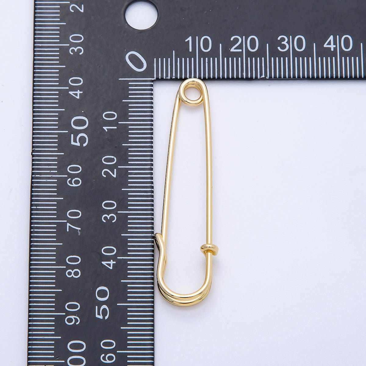 16K Gold Filled 50mm Minimalist Safety Pin Findings | Findings-00067