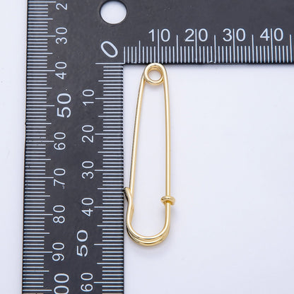 16K Gold Filled 50mm Minimalist Safety Pin Findings | Findings-00067