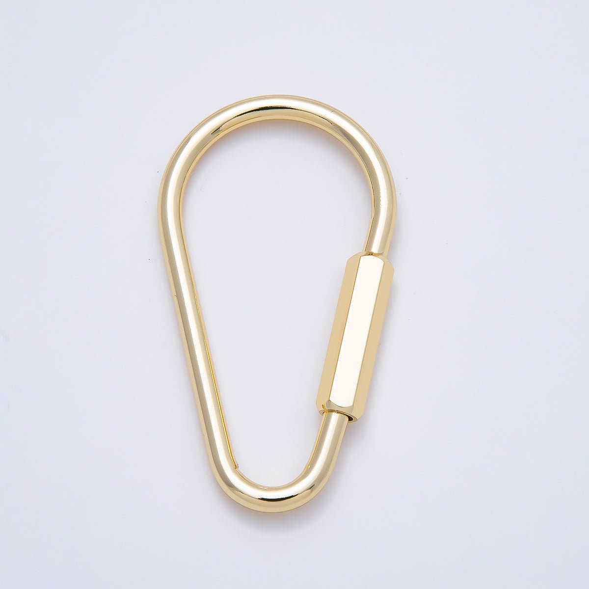 16K Gold Filled 50mm Minimalist Triangle Carabiner Enhancer Bag Charm Keychain | Findings-00483