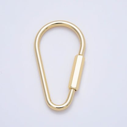 16K Gold Filled 50mm Minimalist Triangle Carabiner Enhancer Bag Charm Keychain | Findings-00483