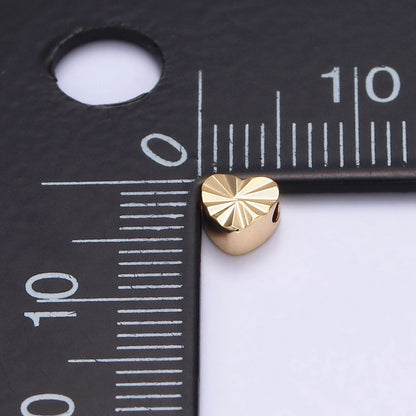 16K Gold Filled 5mm Sunburst Heart Spacer Bead | B-836