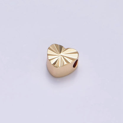 16K Gold Filled 5mm Sunburst Heart Spacer Bead | B-836