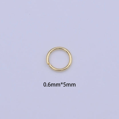 16K Gold Filled 5mm x 0.6mm Assorted Open Jump Ring Jewelry Supply | B-605