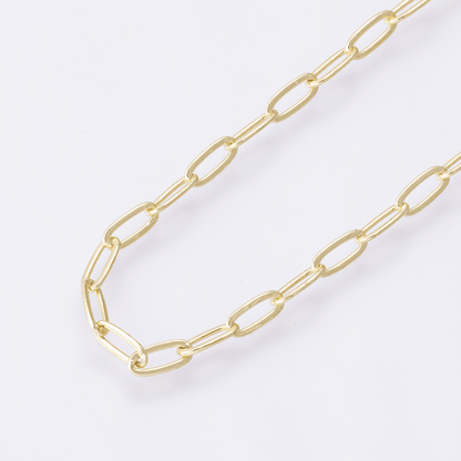 24K Gold Filled 6.2mm x 2.8mm Minimalist Paperclip Unfinished Chain by Yard | Roll-01853