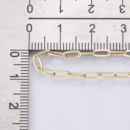 24K Gold Filled 6.2mm x 2.8mm Minimalist Paperclip Unfinished Chain by Yard | Roll-01853