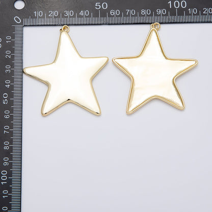 16K Gold Filled 63mm Minimalist Celestial Star Charm | Charms-00482