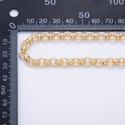 16K Gold Filled 6.8mm Rolo Figure Eight Link Unfinished Chain by Yard | Roll-1567