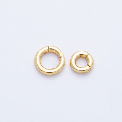 16K Gold Filled 6mm, 8mm Minimalist Pull Round Gate Closure Finding | Findings-00043 Findings-00048