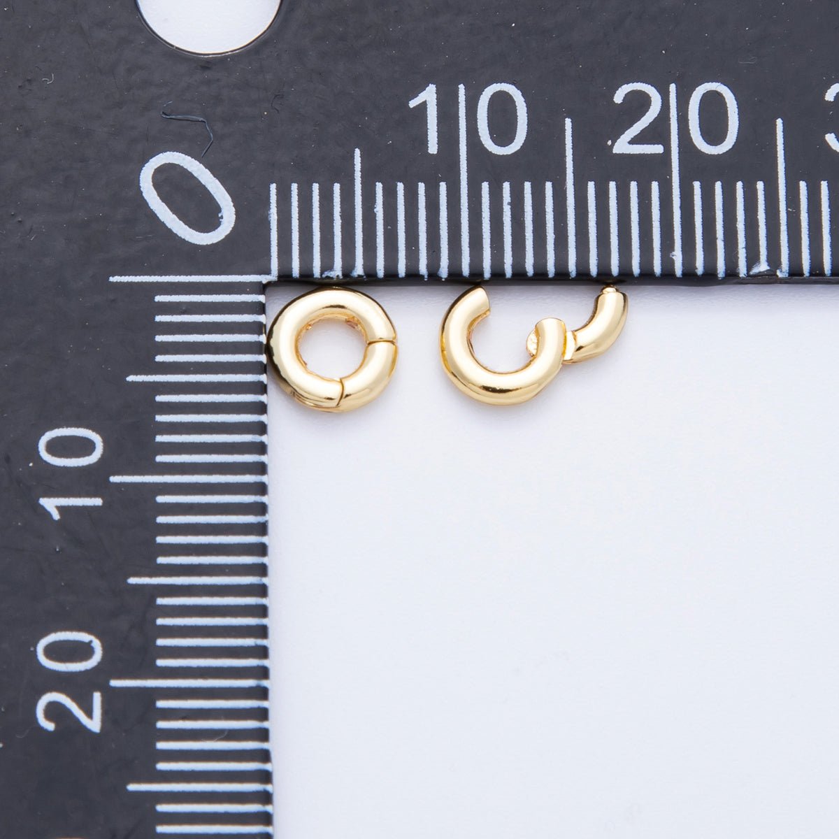 16K Gold Filled 6mm, 8mm Minimalist Pull Round Gate Closure Finding | Findings-00043 Findings-00048
