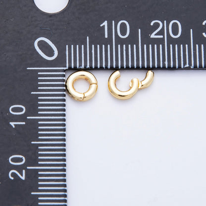 16K Gold Filled 6mm, 8mm Minimalist Pull Round Gate Closure Finding | Findings-00043 Findings-00048