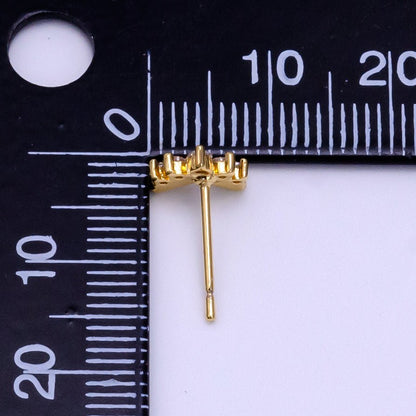 16K Gold Filled 6mm Clear CZ Geometric Arrow Stud Earrings | Clearance