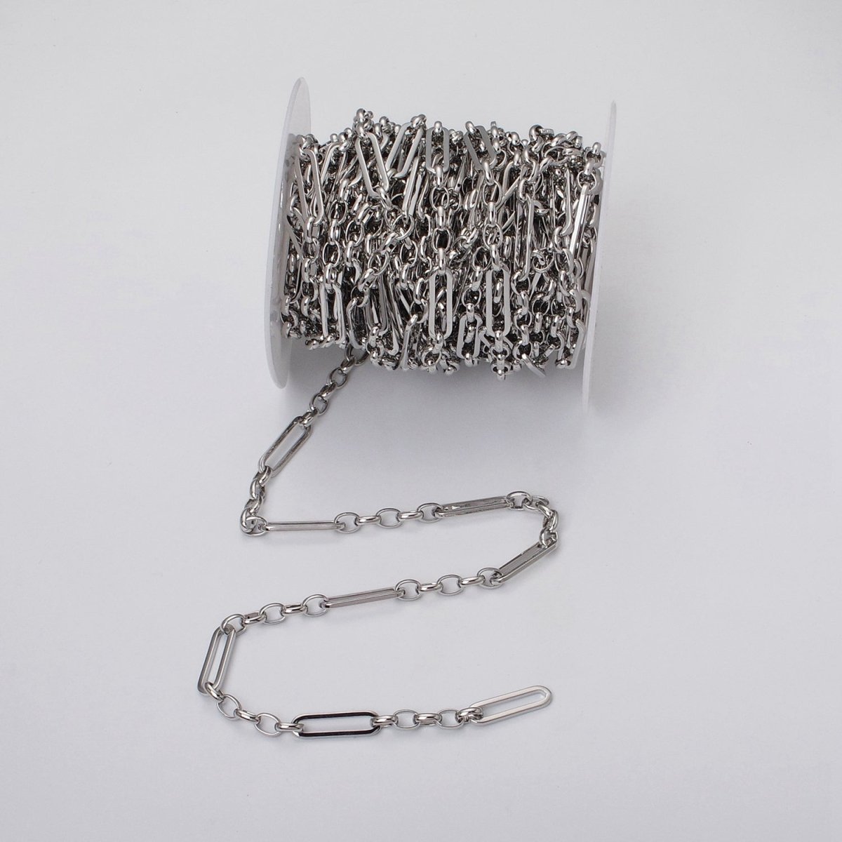 16K Gold Filled 6mm PaperClip Figaro Long and Short Fancy Unfinished Chain in Gold &amp; Silver | ROLL-1181 ROLL-1182 Clearance Pricing