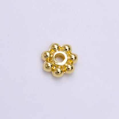 16K Gold Filled 6mm Round Beaded Bubble Outline Spacer Donut Bead | Z-918
