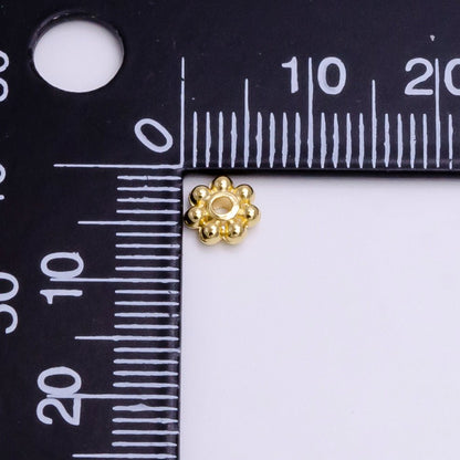 16K Gold Filled 6mm Round Beaded Bubble Outline Spacer Donut Bead | Z-918