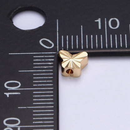 16K Gold Filled 6mm Sunburst Butterfly Mariposa Bead | B-834