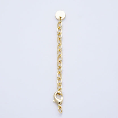 16K Gold Filled 7 Inch Lobster Clasp Round Tag Cable Chain Extender Closure | Findings-00168