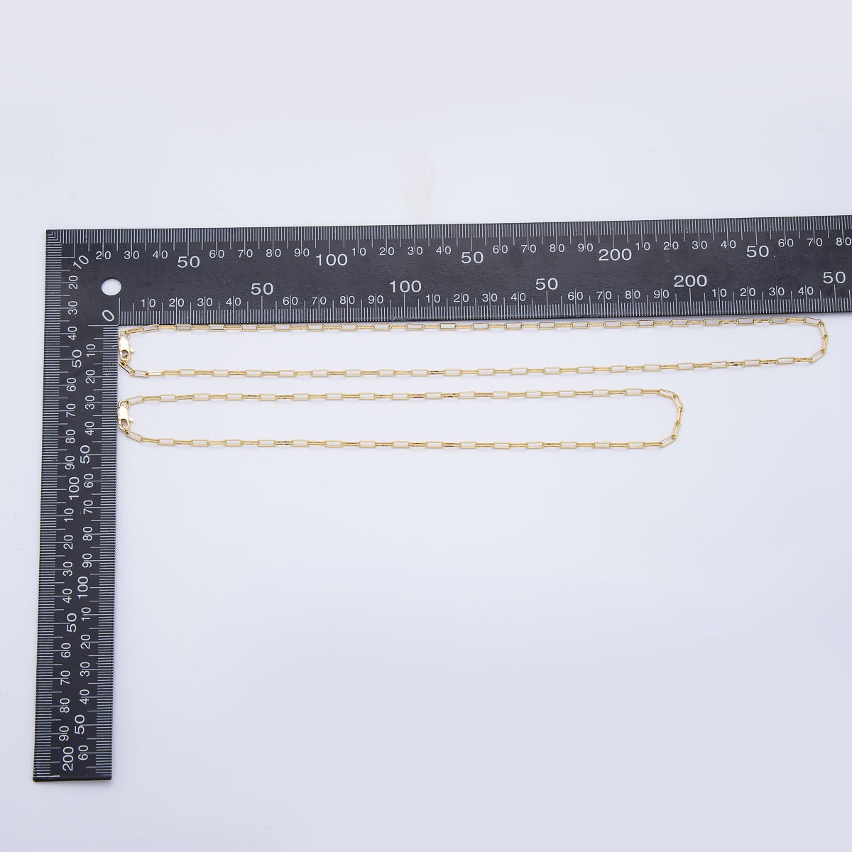 16K Gold Filled 7.5mm x 3.2mm Minimalist Paperclip Chain 20 Inch Necklace | WA-4082