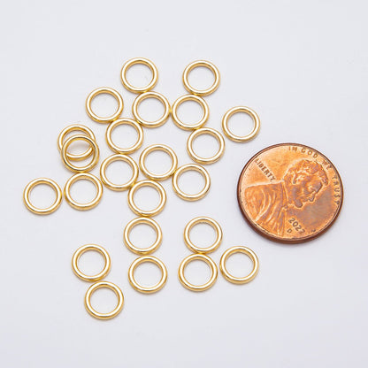 16K Gold Filled 7mm x 1mm Minimalist Jump Ring O Closure Findings | FINDINGS-00135