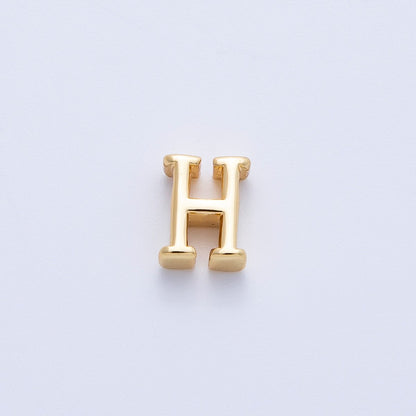 16K Gold Filled 8.5mm Minimalist Greek Initial Alphabet Letter Personalized Bead | AF235 - AF246