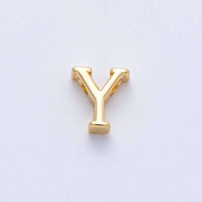 16K Gold Filled 8.5mm Minimalist Greek Initial Alphabet Letter Personalized Bead | AF235 - AF246
