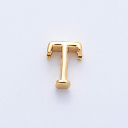 16K Gold Filled 8.5mm Minimalist Greek Initial Alphabet Letter Personalized Bead | AF235 - AF246