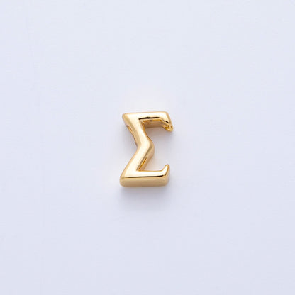 16K Gold Filled 8.5mm Minimalist Greek Initial Alphabet Letter Personalized Bead | AF235 - AF246
