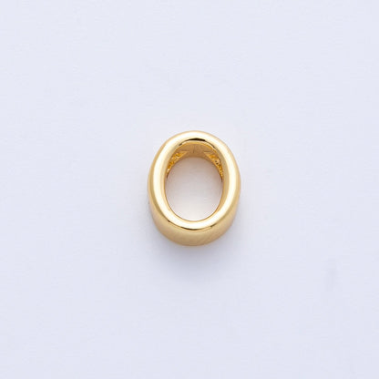 16K Gold Filled 8.5mm Minimalist Greek Initial Alphabet Letter Personalized Bead | AF235 - AF246