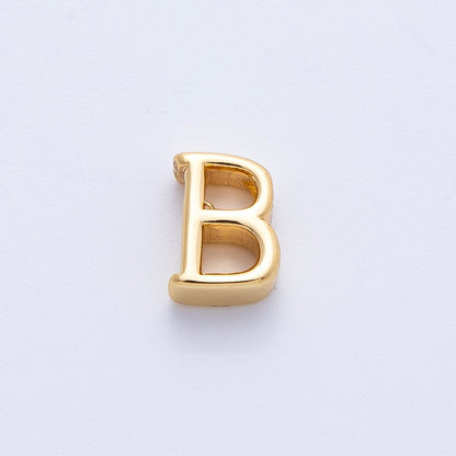 16K Gold Filled 8.5mm Minimalist Greek Initial Alphabet Letter Personalized Bead | AF235 - AF246