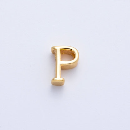 16K Gold Filled 8.5mm Minimalist Greek Initial Alphabet Letter Personalized Bead | AF235 - AF246