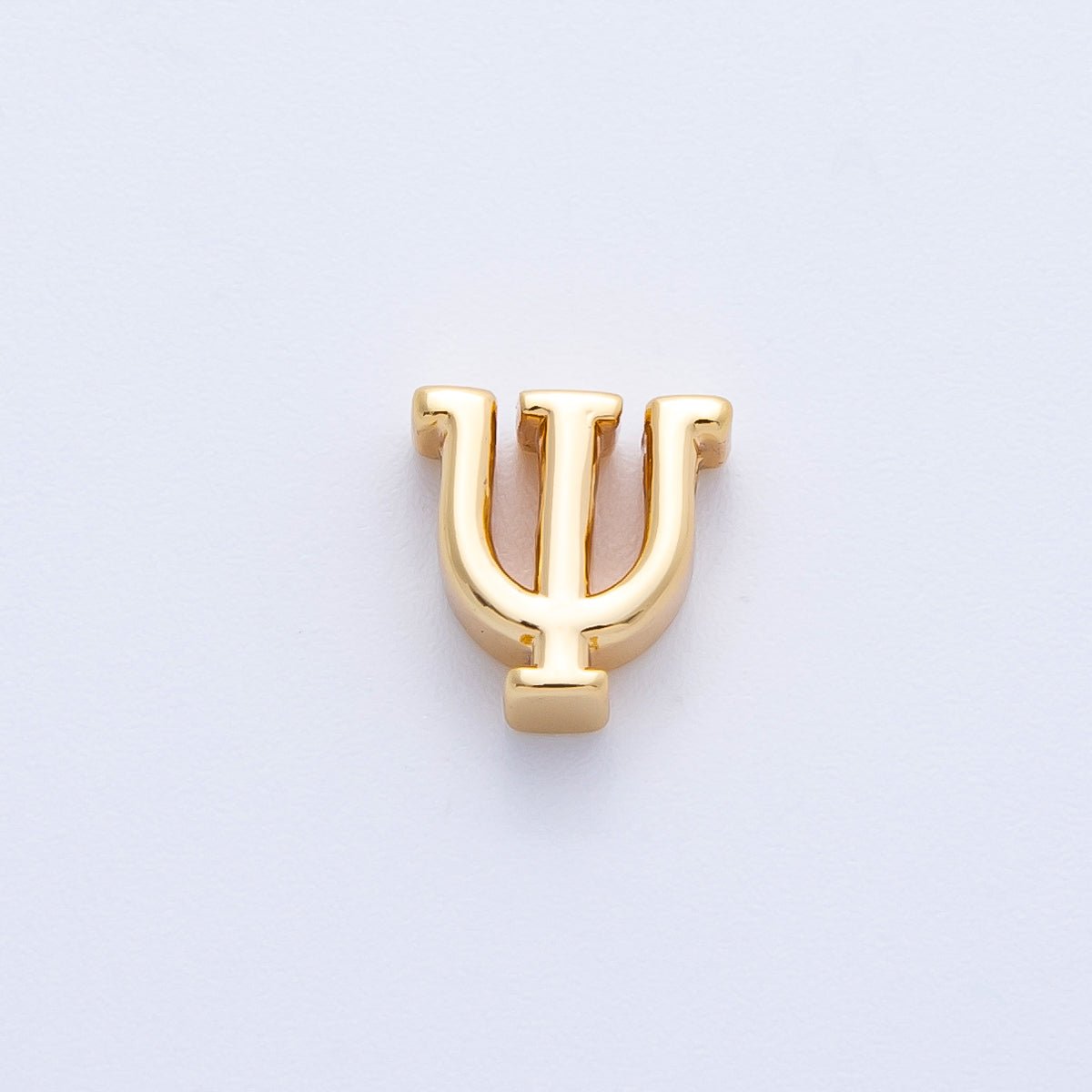 16K Gold Filled 8.5mm Minimalist Greek Initial Alphabet Letter Personalized Bead | AF235 - AF246