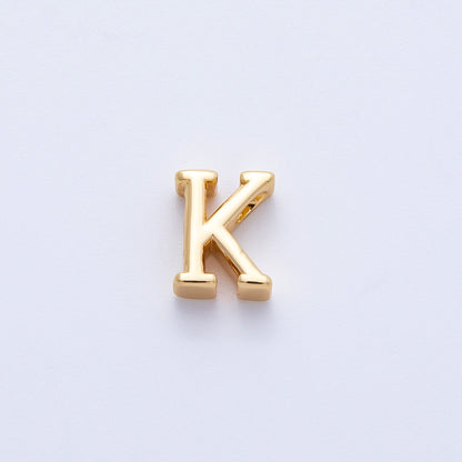 16K Gold Filled 8.5mm Minimalist Greek Initial Alphabet Letter Personalized Bead | AF235 - AF246