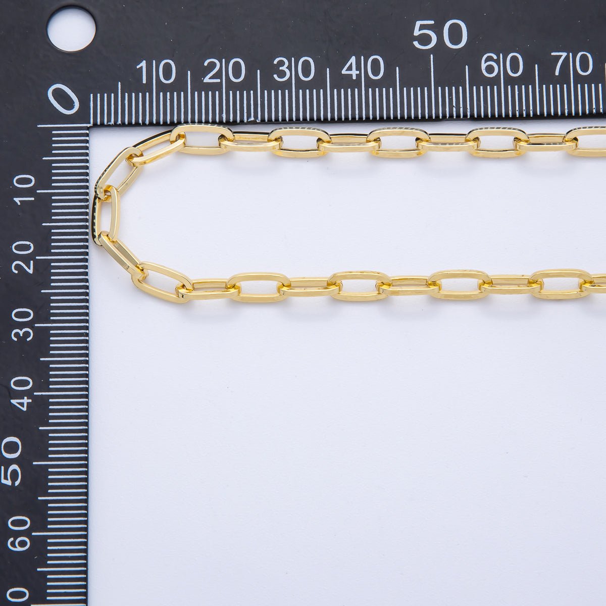16K Gold Filled 9.3mm x 4.4mm Minimalist Paperclip Unfinished Chain by Yard | Roll-01841