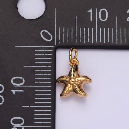 16K Gold Filled 9mm Mini Starfish Ocean Animal Add-On Charm | N1769