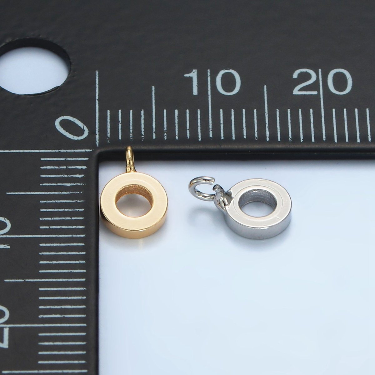 16K Gold Filled 9mm Minimalist Thin Rhondelle Open Loop Findings in Gold &amp; Silver | Z857