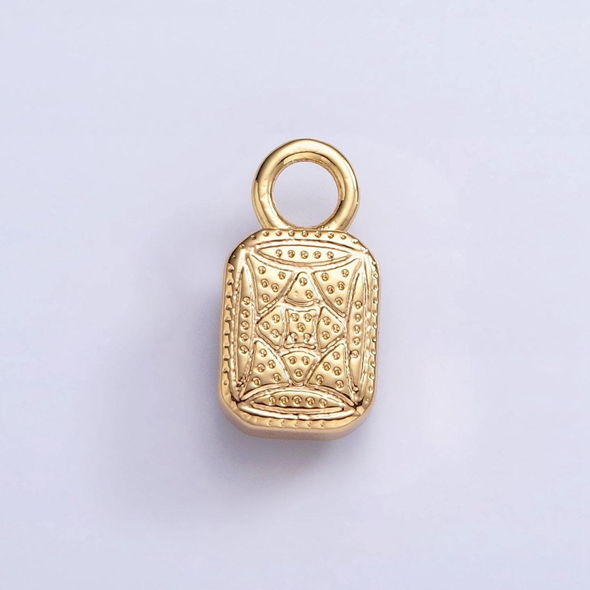16K Gold Filled Baguette Multifaceted Natural Gemstone Personalized Add-On Charm | AC1492 - AC1504