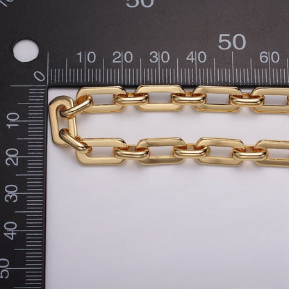 16k Gold Filled Boxy Paperclip 7mm Unfinished Chain in Gold &amp; Silver | ROLL-1153 ROLL-1154 Clearance Pricing