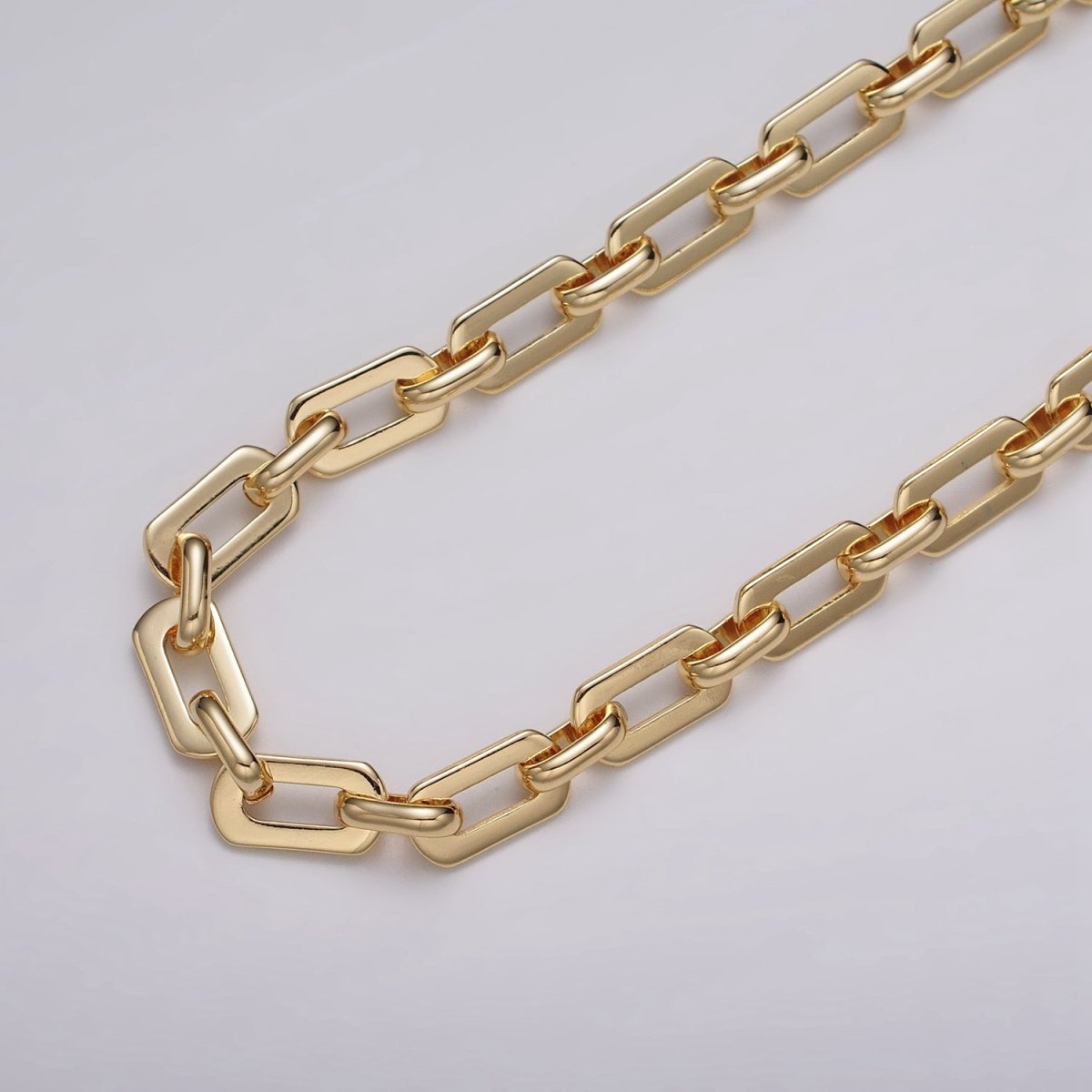 16k Gold Filled Boxy Paperclip 7mm Unfinished Chain in Gold &amp; Silver | ROLL-1153 ROLL-1154 Clearance Pricing