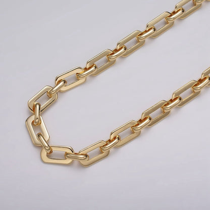 16k Gold Filled Boxy Paperclip 7mm Unfinished Chain in Gold &amp; Silver | ROLL-1153 ROLL-1154 Clearance Pricing