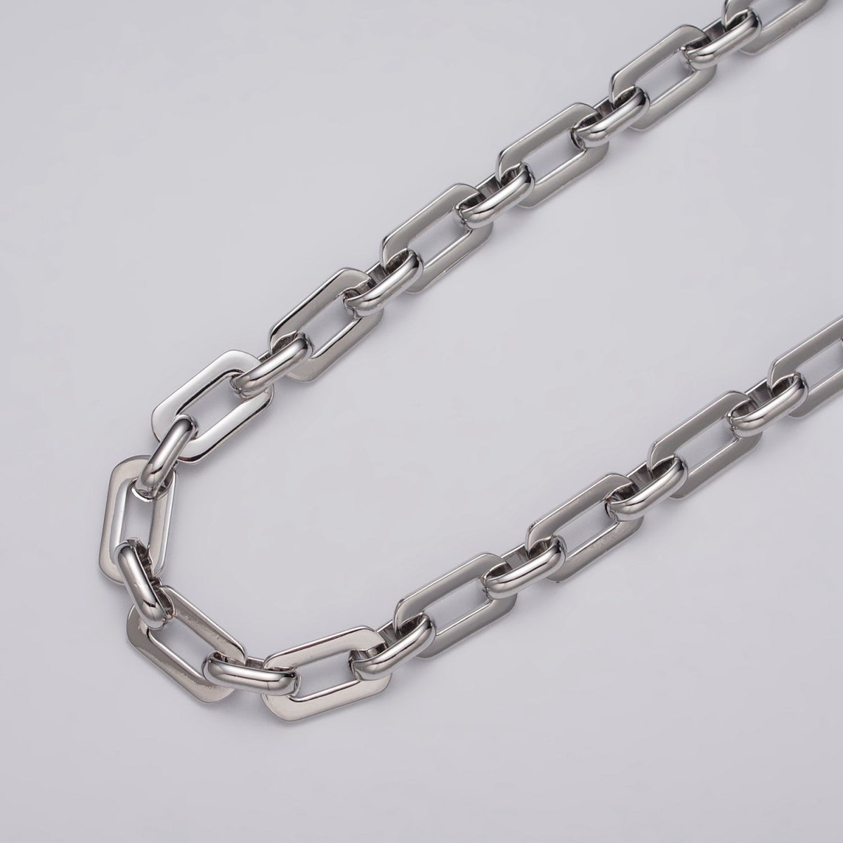 16k Gold Filled Boxy Paperclip 7mm Unfinished Chain in Gold &amp; Silver | ROLL-1153 ROLL-1154 Clearance Pricing