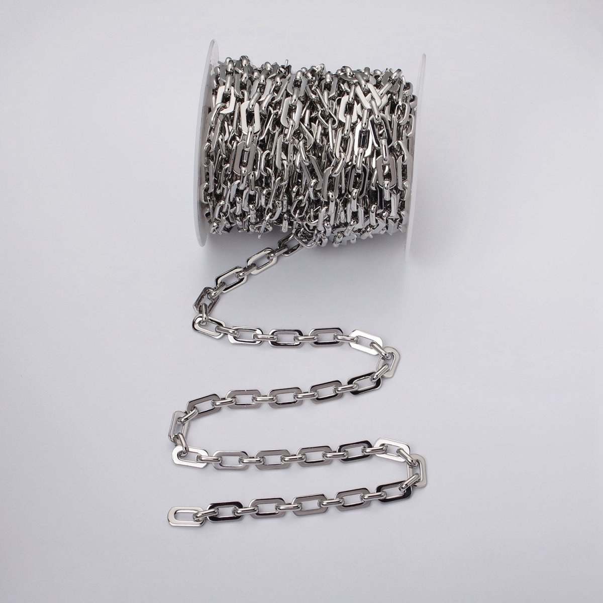 16k Gold Filled Boxy Paperclip 7mm Unfinished Chain in Gold &amp; Silver | ROLL-1153 ROLL-1154 Clearance Pricing