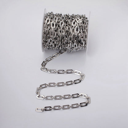 16k Gold Filled Boxy Paperclip 7mm Unfinished Chain in Gold &amp; Silver | ROLL-1153 ROLL-1154 Clearance Pricing