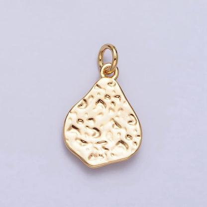 16K Gold Filled Butterfly Micro Paved CZ Abstract Hammered Charm in Gold &amp; Silver | AC296